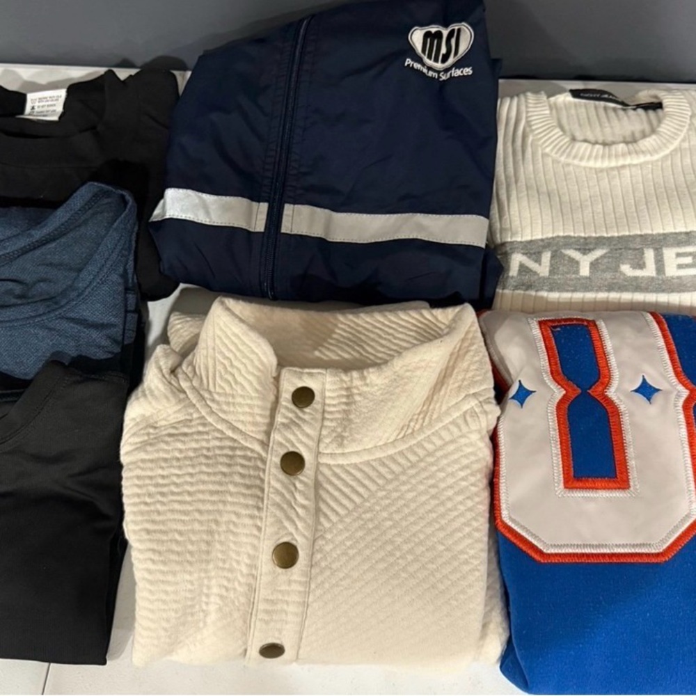 Men’s Sweatshirt Hoodie Thermal Blue Collar Winter Clothing Bundle Lot
